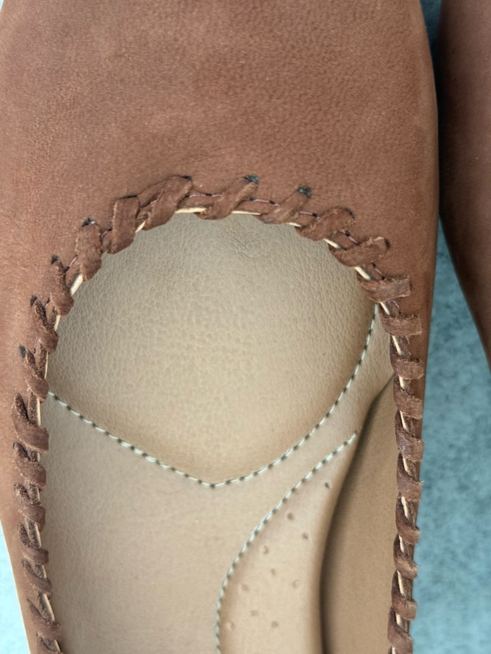 Joie Suede Ballet Flats 9.5 Brown Square Toe Whipstitch Boho - Picture 5 of 12